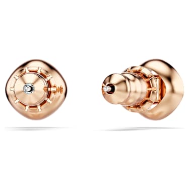 Cercei stud Angelic Square, Tăietură pătrată, Albi, Placat cu nuanță roz-aurie - Swarovski, 5646716