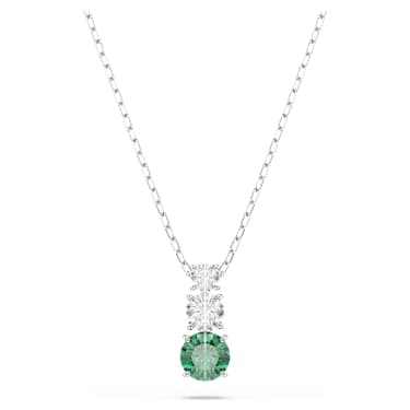 Stilla Attract pendant, Green, Rhodium plated - Swarovski, 5646717