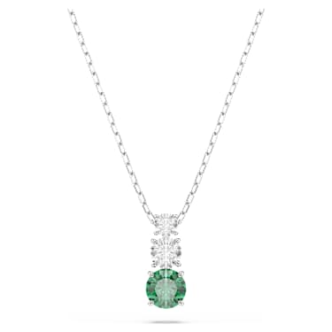 Stilla Attract จี้สร้อยคอ, เขียว, เคลือบโรเดียม - Swarovski, 5646717