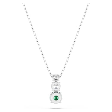 Stilla Attract pendant, Green, Rhodium plated - Swarovski, 5646717