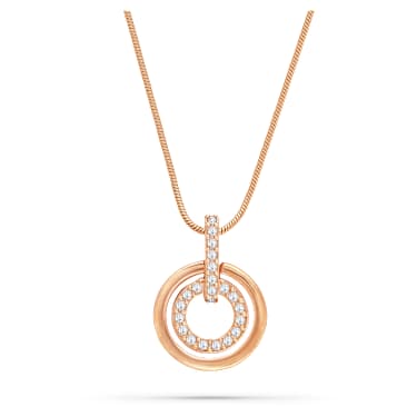 Circle 펜던트, 라운드 쉐입, 화이트, 로즈골드 톤 플래팅 - Swarovski, 5646721