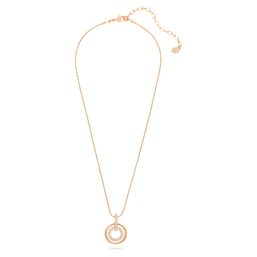 Circle 펜던트, 라운드 쉐입, 화이트, 로즈골드 톤 플래팅 - Swarovski, 5646721