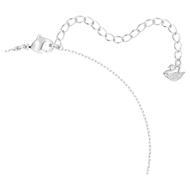 Hyperbola pendant, Intertwined circles, Small, White, Rhodium plated - Swarovski, 5646724