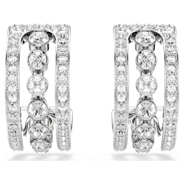 Hyperbola ต่างหูแบบห่วง, ขาว, เคลือบโรเดียม - Swarovski, 5646725