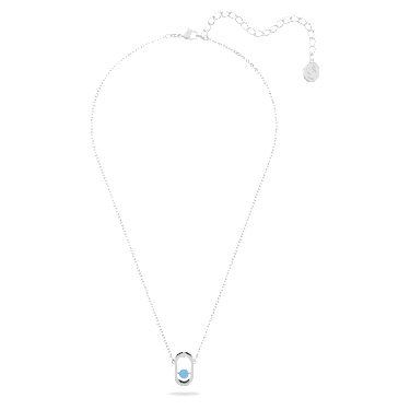 Una 네크리스, 라운드 컷, 오벌 쉐입, 블루, 로듐 플래팅 - Swarovski, 5646731