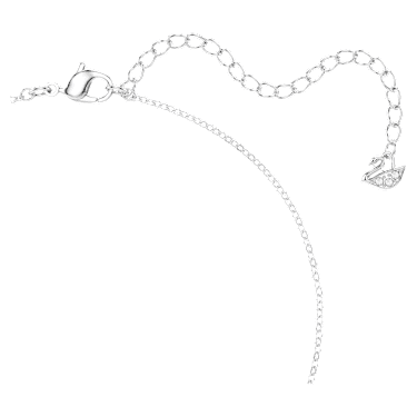 Una necklace, Round cut, Oval shape, Blue, Rhodium plated - Swarovski, 5646731