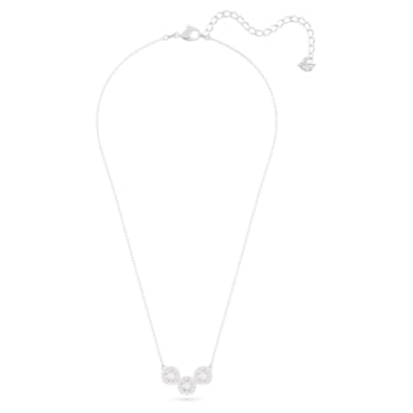 Swarovski Sparkling Dance necklace, White, Rhodium plated | Swarovski