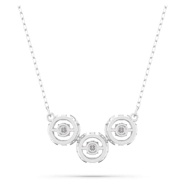 Una Halskette, Rundschliff, Weiß, Rhodiniert - Swarovski, 5646732