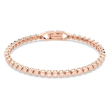 Pulsera Tennis Imber Emily, Talla redonda, Rosa, Baño tono oro rosa - Swarovski, 5646736