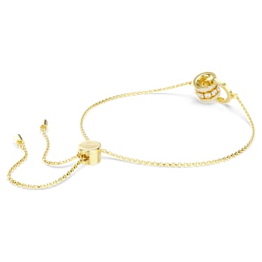 Further bracelet, Interlocking loop, White, Gold-tone plated - Swarovski, 5646737