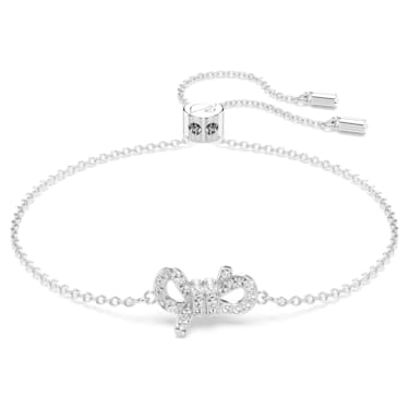 Lifelong Bow bracelet, Bow, White, Rhodium plated - Swarovski, 5646738