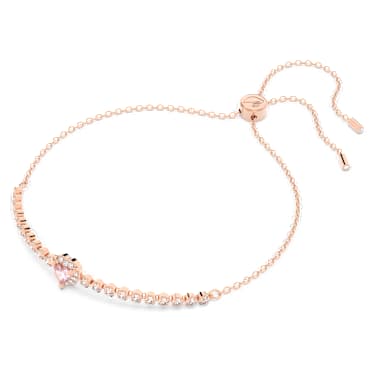 Zapestnica One, Srce, Roza, Prevleka rožnato zlatega odtenka - Swarovski, 5646745