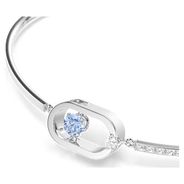 Una bracelet, Round cut, Oval shape, Blue, Rhodium plated - Swarovski, 5646749