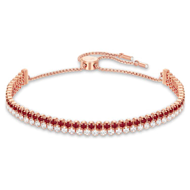 Subtle bracelet, Red, Rose gold-tone plated - Swarovski, 5646866