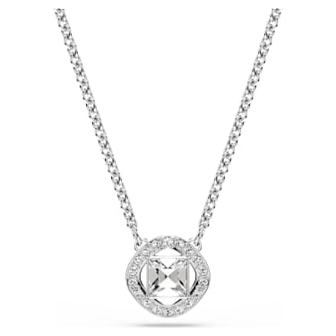 Conjunto Angelic Square, Blanco, Baño de rodio - Swarovski, 5646907