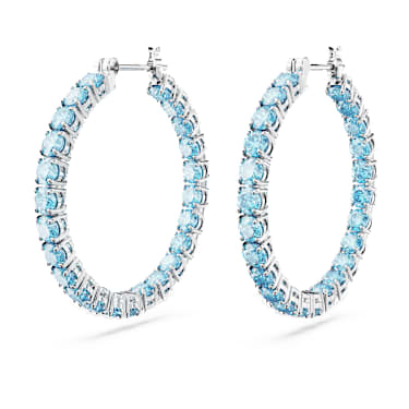 Matrix Kreolen, Rundschliff, Blau, Rhodiniert - Swarovski, 5647446