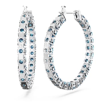 Matrix Kreolen, Rundschliff, Blau, Rhodiniert - Swarovski, 5647446