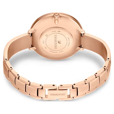 Crystalline Delight horloge Swiss Made Metalen armband Rood Rosegoudkleurige afwerking