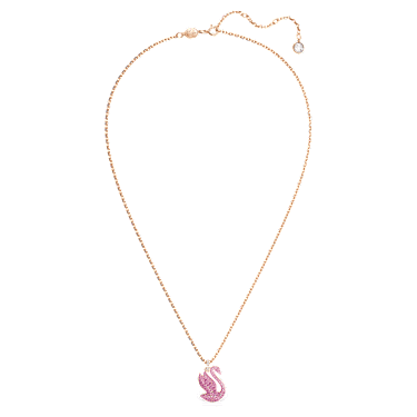 Swan pendant, Swan, Medium, Pink, Rose gold-tone plated - Swarovski, 5647552