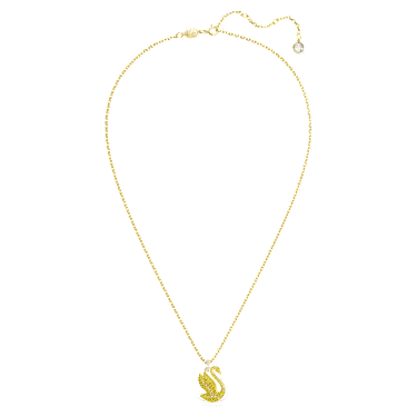 Swan pendant, Swan, Medium, Yellow, Gold-tone plated - Swarovski, 5647553