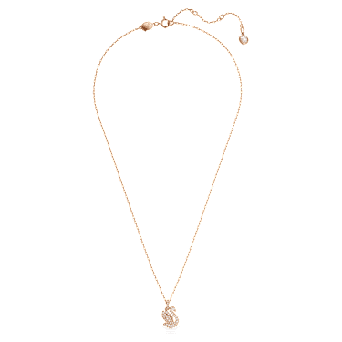 Swan pendant, Swan, Small, White, 18K rose gold finish - Swarovski, 5647555