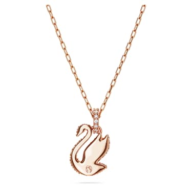 Swan hanger, Zwaan, S, Wit, 18k roségouden afwerking - Swarovski, 5647555