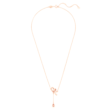 Volta Y Kolye, Fiyonk, Pembe, Pembe altın rengi kaplama - Swarovski, 5647569