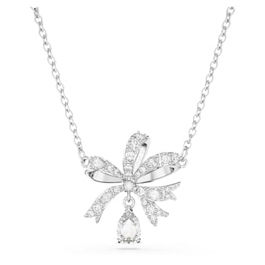 Hyperbola 네크리스, 리본, 스몰, 화이트, 로듐 플래팅 - Swarovski, 5647583