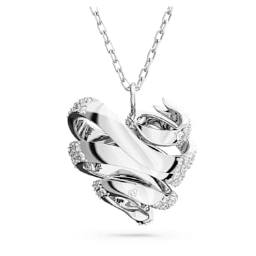 Hyperbola 链坠, 心形, 小号, 白色, 镀铑 - Swarovski, 5647584