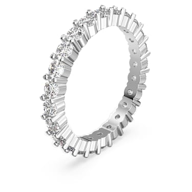 Stilla 戒指, 套装 (2)，圆形切割, 白色, 镀铑 - Swarovski, 5647662