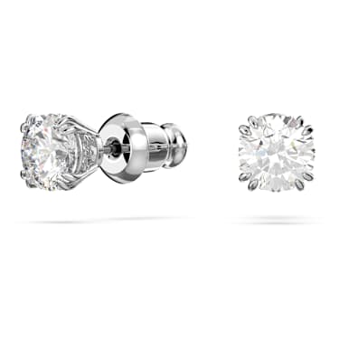 Stilla set, Round cut, White, Rhodium plated - Swarovski, 5647663