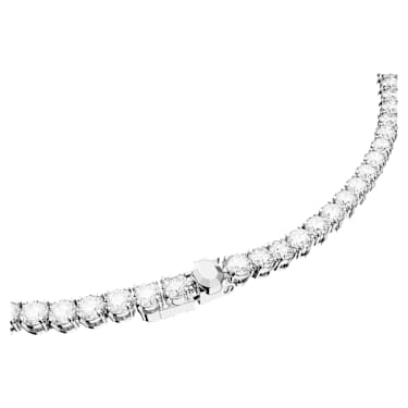 Matrix Tennis 套裝, 圓形切割, 白色, 鍍白金色 - Swarovski, 5647730