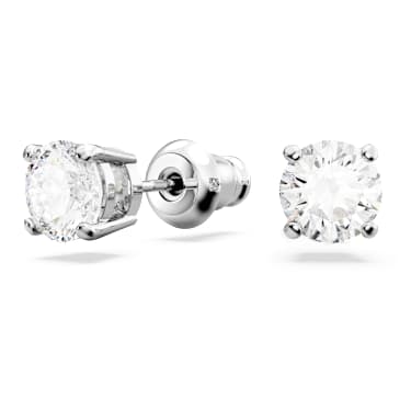 Parure Matrix Tennis, Taille ronde, Blanc, Métal rhodié - Swarovski, 5647730