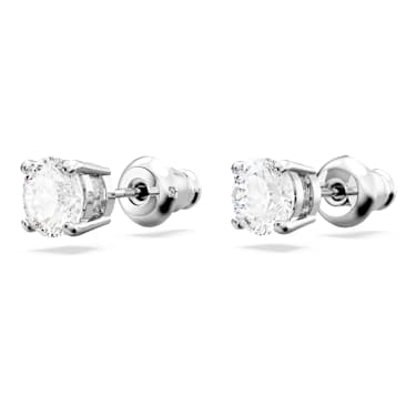 Matrix Tennis Set, Rundschliff, Weiß, Rhodiniert - Swarovski, 5647730