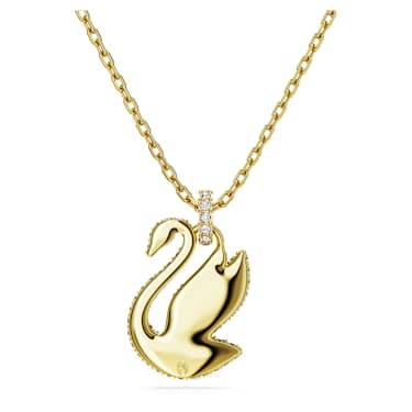 Swan pendant, Swan, Medium, Red, Gold-tone plated - Swarovski, 5647871