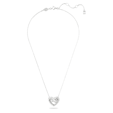 Matrix 펜던트, 믹스 컷, 하트, 화이트, 로듐 플래팅 - Swarovski, 5647924