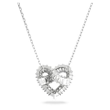 Matrix 펜던트, 믹스 컷, 하트, 화이트, 로듐 플래팅 - Swarovski, 5647924