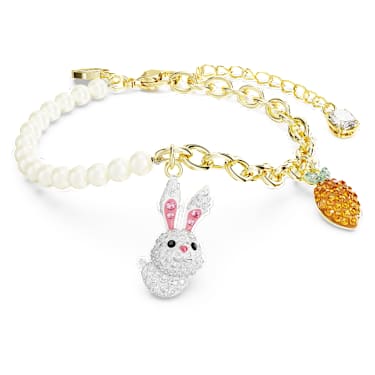 Chinese Zodiac Armband, Hase und Karotte, Mehrfarbig, Goldlegierungsschicht - Swarovski, 5647974
