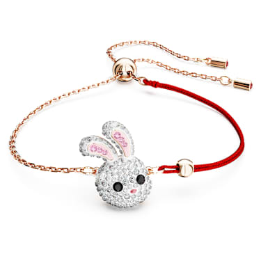 Chinese Zodiac 手鏈, 兔, 漸層色, 鍍玫瑰金色調 - Swarovski, 5647976