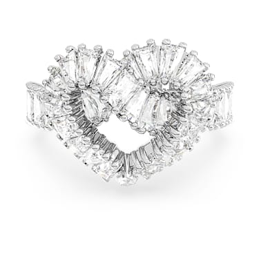 Matrix リング, ミックスカット, ハート, ホワイト, ロジウム・プレーティング - Swarovski, 5648290
