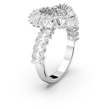 Matrix リング, ミックスカット, ハート, ホワイト, ロジウム・プレーティング - Swarovski, 5648290