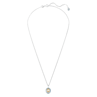 Chroma pendant, Octagon cut, Multicolored, Rhodium plated | Swarovski 