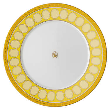 Plitvi krožnik Signum, Porcelan, Rumen - Swarovski, 5648479