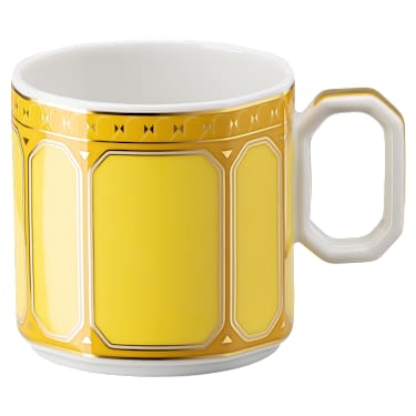 Signum 咖啡杯连茶碟, 瓷器, 黄色 - Swarovski, 5648498