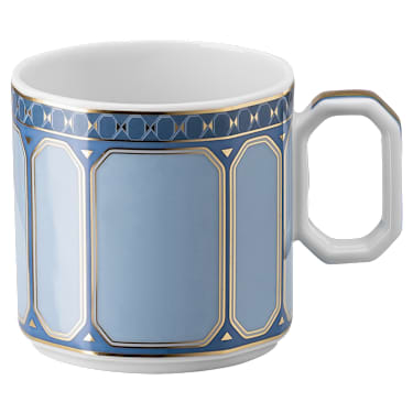Signum espresso cup with saucer, Porcelain, Blue - Swarovski, 5648501