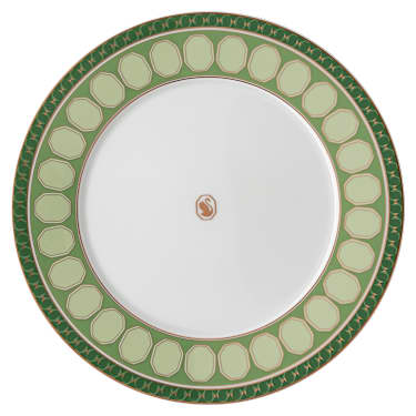Signum dinner plate, Porcelain, Green - Swarovski, 5648502