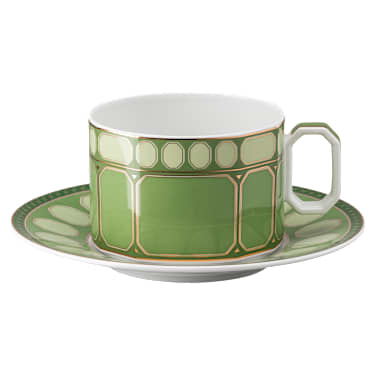 Signum Teetasse mit Untertasse, Porzellan, Grün - Swarovski, 5648532