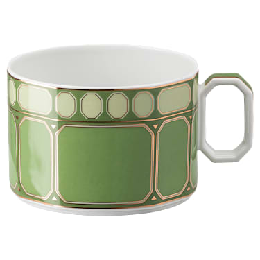 Signum teacup with saucer, Porcelain, Green - Swarovski, 5648532