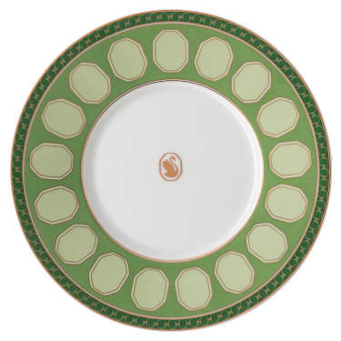 Signum teacup with saucer, Porcelain, Green - Swarovski, 5648532