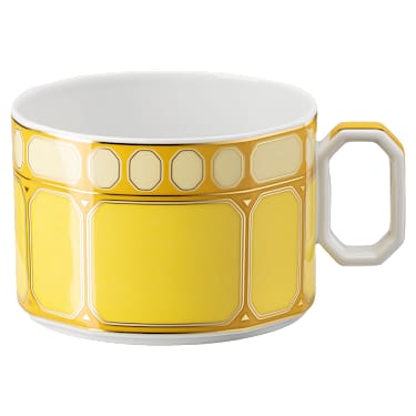 Čajna skodelica s podstavkom Signum, Porcelan, Rumena - Swarovski, 5648536